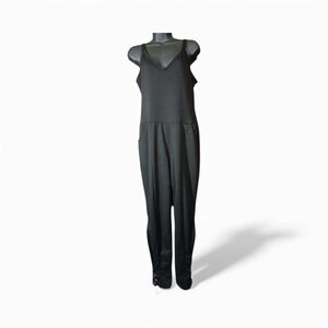 Women's black sleeveless jumpsuit with lace-up ankles – size L. - JC102